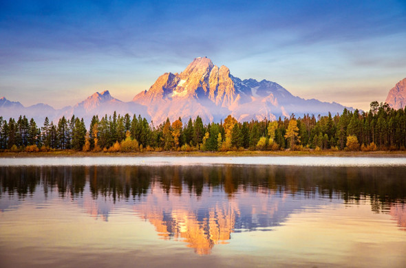 Fall Sunrise over Mt Moran, Grand Teton National Park, by Ruby Hour Photo Art ~ Marcela Herdova