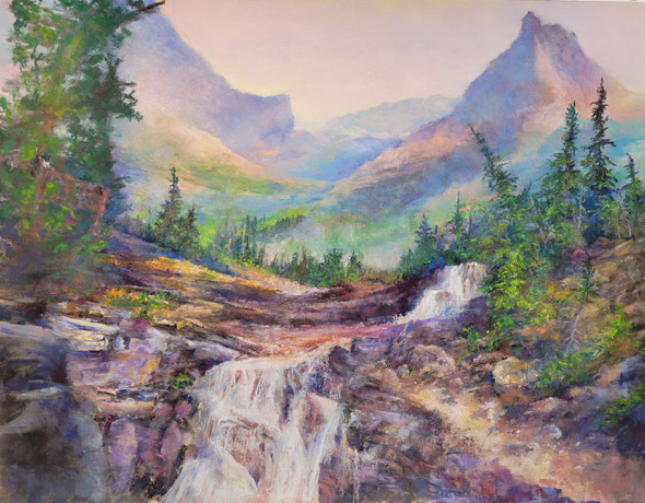 St. Mary Falls (Original Pastel Painting) by Bob Palmerton