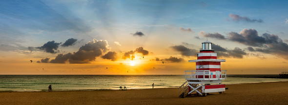 Miami South Beach Lighthouse Sunbeams by Lewis Carlyle