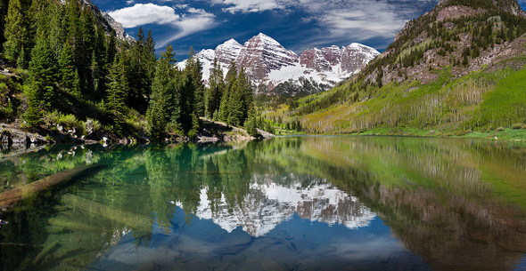 Maroon Bells Summer Reflections by Lewis Carlyle