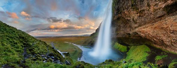 Iceland Waterfall Sunrise by Lewis Carlyle
