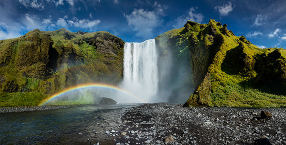 Iceland Waterfall Rainbow by Lewis Carlyle
