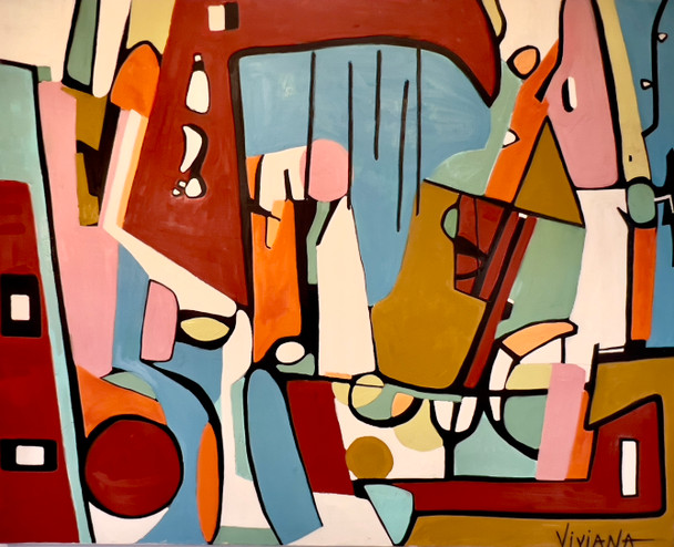 UPLOADING (Original Painting) Oil on Canvas 60x48 by Viviana Fine Art