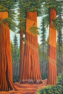 Biggest Tree in the World (Original Painting) Oil on Canvas 36x24 Framed by Han Mook Kim
