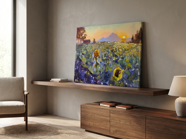 Greeting the Sun (Original Painting) Acrylic on Canvas 9x12 by Kristina Sellers