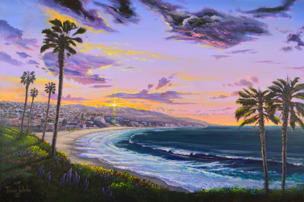 Main Beach Radiance, Laguna Beach (Original Painting) Acrylic on Canvas Unframed 24x36 by Trevor Lohrke