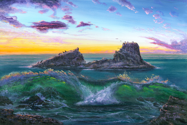 Seal Rock, Laguna Beach (Original Painting) Acrylic on Board 20x30 by Trevor Lohrke