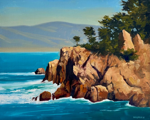 Point Lobos (Original Painting) Oil on Canvas 16 X 20 by John Thomas Soltesz