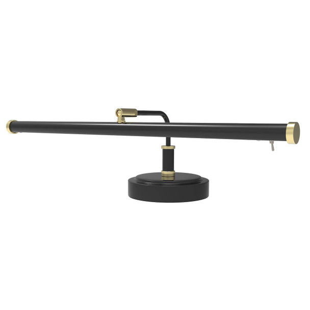 19" 4"-Height LED Piano Lamp - Black/Brass Accents