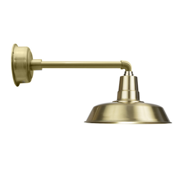 14" Solid Brass with Metropolitan Gooseneck Arm LED Barn Light
