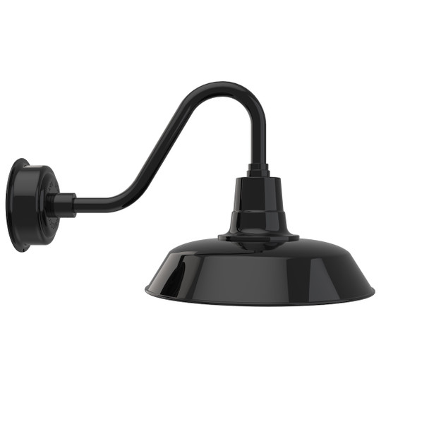 Indoor/Outdoor 16" Black Vintage LED Barn Light