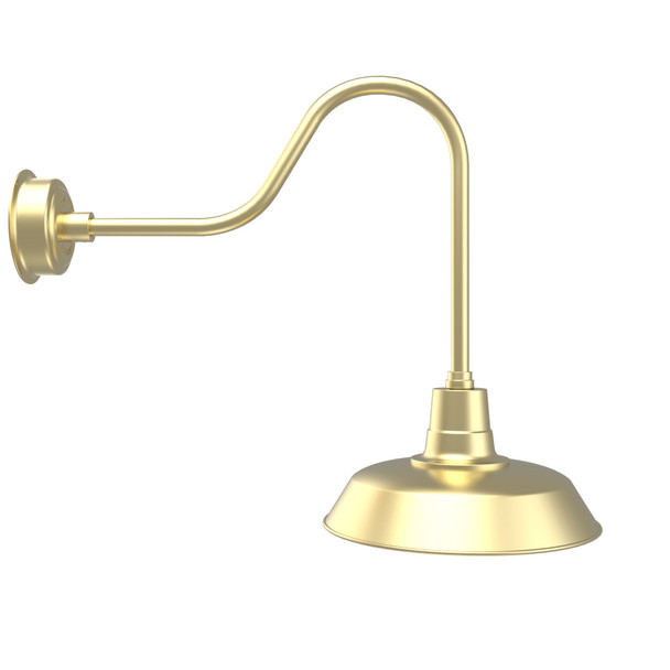 16" Vintage Solid Brass with Sleek Gooseneck Arm LED Storefront Light