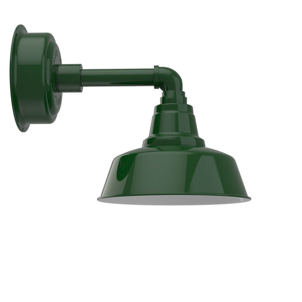 10" Farmhouse LED Sconce Light with Cosmopolitan Arm in Green
