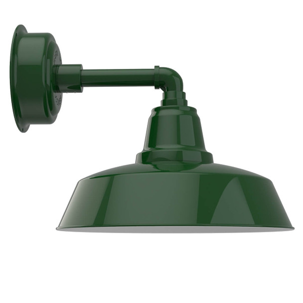 14" Farmhouse LED Sconce Light with Cosmopolitan Arm in Green