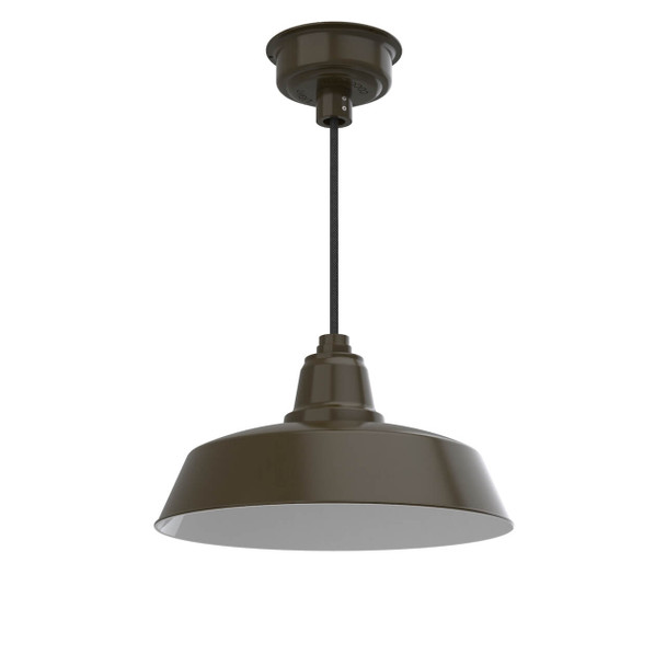 16" Farmhouse LED Pendant Light in Mahogany Bronze