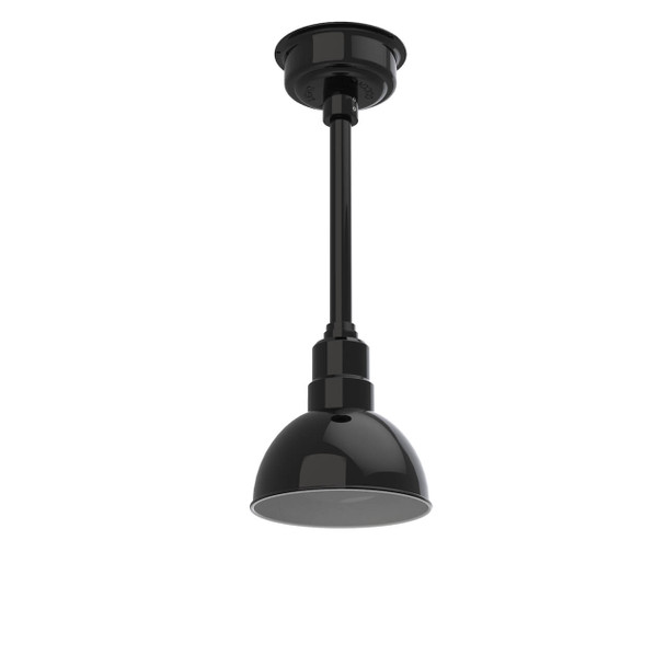 8" Blackspot LED Pendant Light in Black with Black Downrod