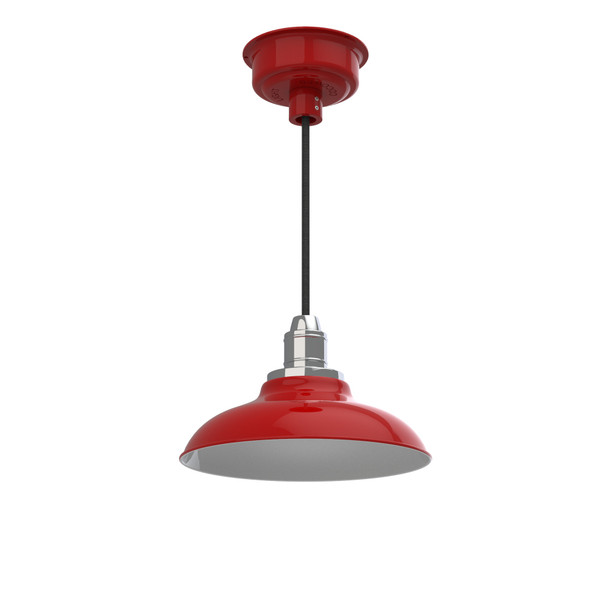 12" Peony LED Pendant Light in Cherry Red