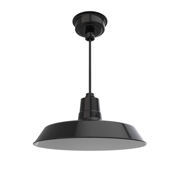 18" Vintage LED Pendant Light in Black