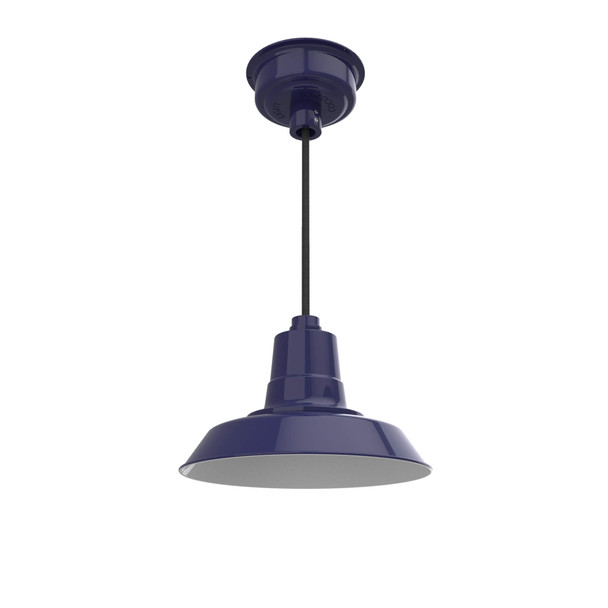 12" Vintage LED Pendant Light in Cobalt Blue