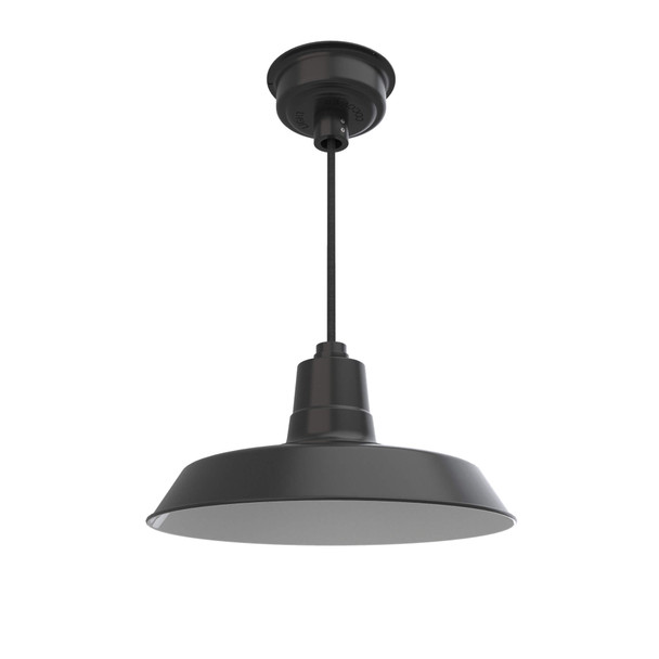 16" Vintage LED Pendant Light in Matte Black