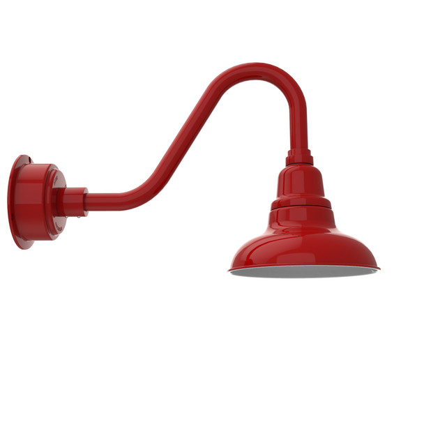 8" Dahlia LED Barn Light with Vintage Arm in Cherry Red 8" Dahlia LED Barn Light with Vintage Arm in Cherry Red