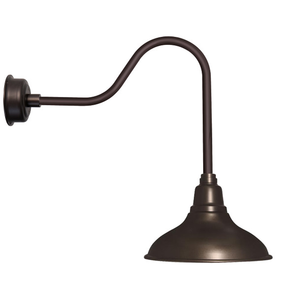 8" Dahlia LED Barn Light with Sleek Arm in Mahogany Bronze