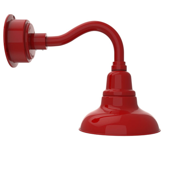 8" Dahlia LED Sconce Light with Chic Arm in Cherry Red