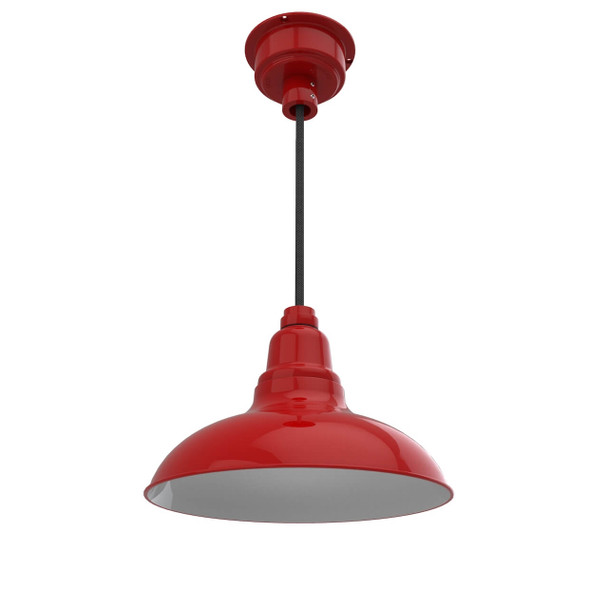 12" Dahlia LED Pendant Barn Light in Cherry Red