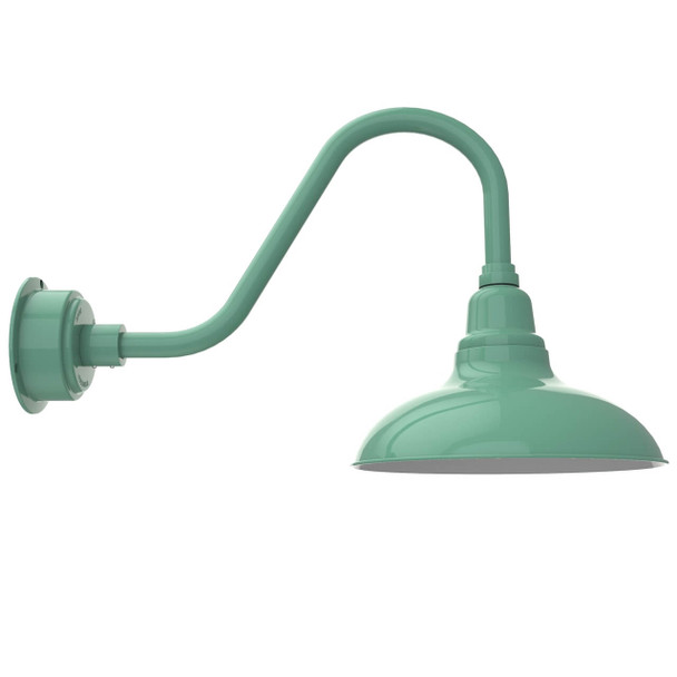 12" Dahlia LED Barn Light with Rustic Arm in Jade