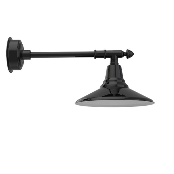 14" Calla LED Barn Light with Victorian Arm - Black