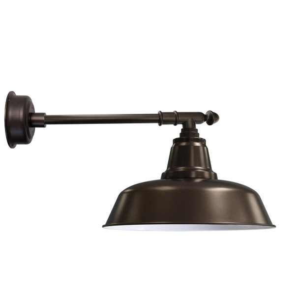 16" Goodyear LED Barn Light with Victorian Arm - Mahogany Bronze