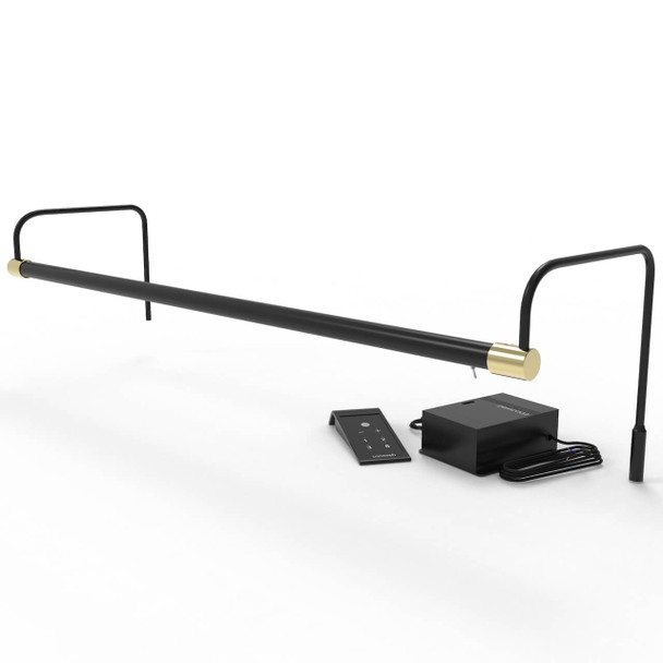 30'' Tru-Slim Hardwired LED Picture Light - Black with Brass Accents