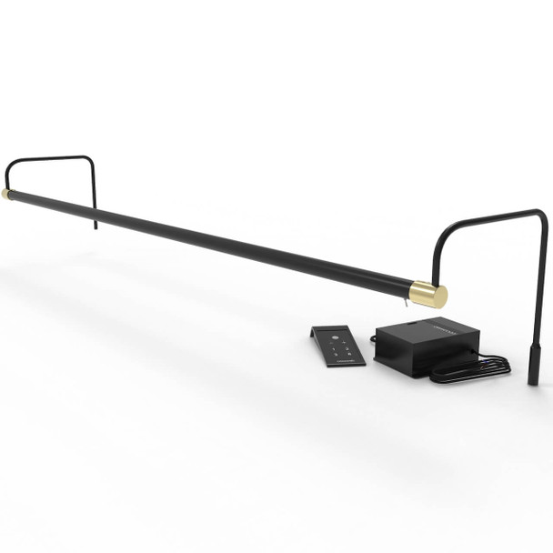 43'' Tru-Slim Hardwired LED Picture Light - Black with Brass Accents