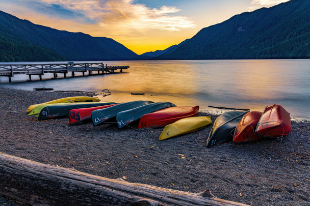 Sunset Over Lake Crescent - Olympic National Park by Brian Kerls Photography