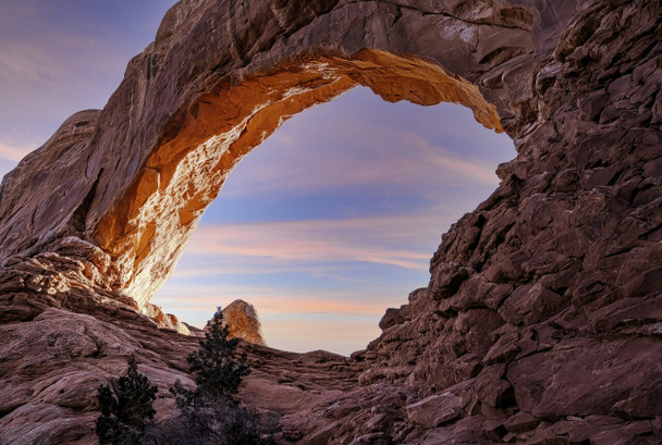 North Window Arch Sunset Glow - Arches National Park by Brian Kerls Photography