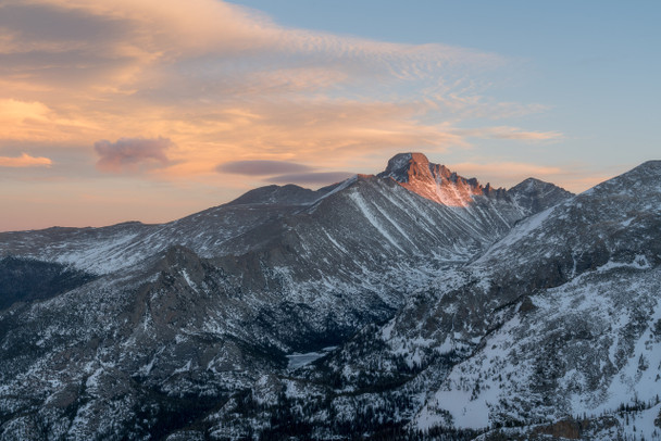 A Winter Sunset on Longs Peak - Rocky Mountain National Park by Brian Wolski