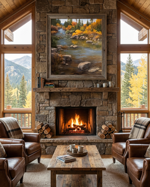 Autumn Whisper (Original Painting) Oil on Canvas 30x27 by Linda Glover Gooch