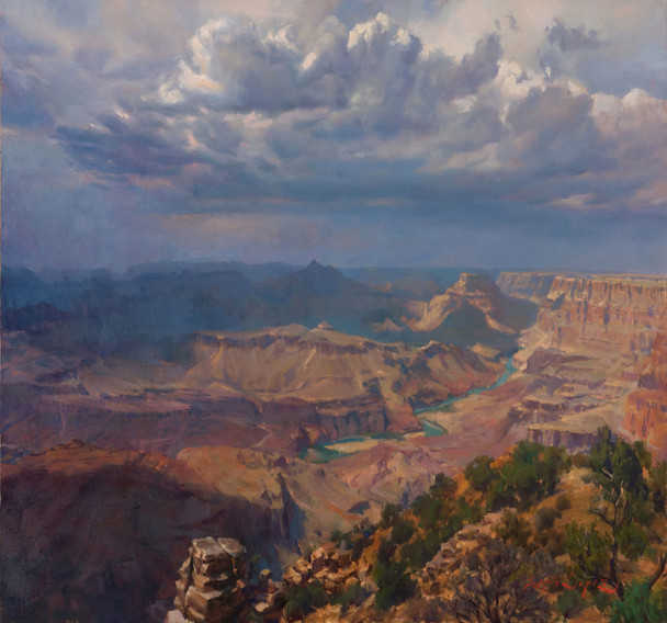 Grand Canyon Thundercloud (Original Oil Painting) by Sergio Lopez