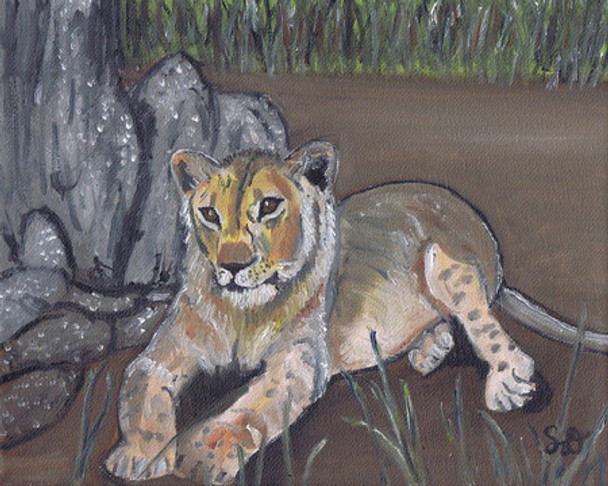 A Lioness in Africa (Original Painting) by Samara Doumnande