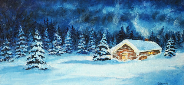 Cozy Winter (Original Painting) by Mary Giacomini