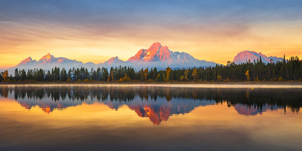 Autumn Sunrise in Colter Bay, Grand Teton National Park, by Ruby Hour Photo Art ~ Marcela Herdova