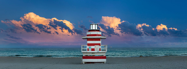 Miami Beach Lifeguard Stand Sunset by Lewis Carlyle
