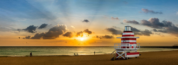 Miami South Beach Lighthouse Sunbeams by Lewis Carlyle