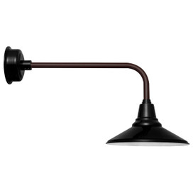 Traditional Calla 18 Inch Black LED Barn Light With Mahogany Bronze Gooseneck