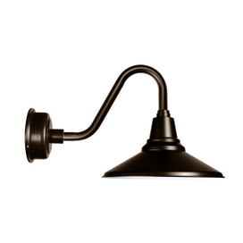 Vintage 12" LED Mahogany Bronze Gooseneck Barn Light