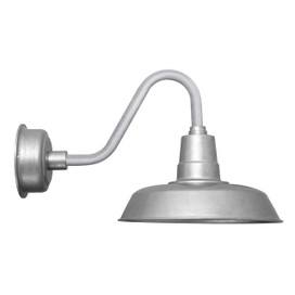 Vintage Galvanized Silver 14" Wall Mounted LED Barn Light