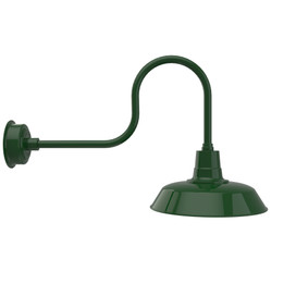 Industrial 16" Vintage Green Indoor/Outdoor LED Barn Light