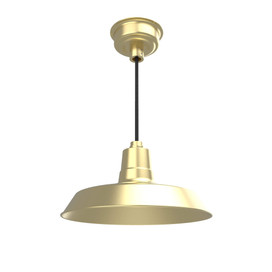 16" Vintage LED Pendant Light in Solid Brass