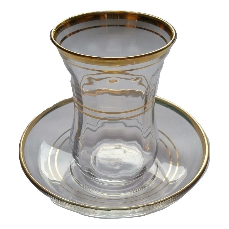 Tea Glasses Gold Trim Design (6 Pc) - Pasabahce - DIZIN Online Store