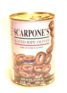 Sliced Ripe Olives 398 ml - Scarpone's Sliced Ripe Olives 398 ml - Scarpone's